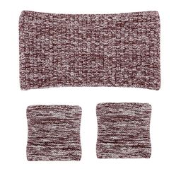 Bharatasya Set of 3 Brown Cotton Headband & Wrist Bands-17