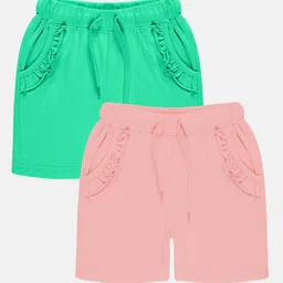KiddoPanti Girls Pack Of 2 Mid-Rise Shorts-image-38
