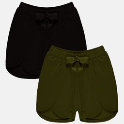 KiddoPanti Girls Pack Of 2 Pure Cotton Shorts-picture-5