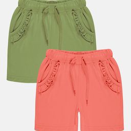 KiddoPanti Girls Pack Of 2 Mid-Rise Pure Cotton Shorts-image-43