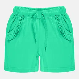 KiddoPanti Girls Frill Pocket Pure Cotton Shorts-image-11