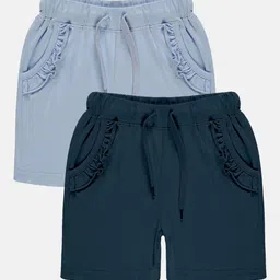 KiddoPanti Girls Pack Of 2 Mid-Rise Pure Cotton Shorts-image-21