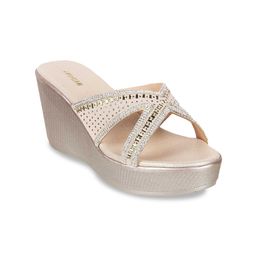 Mochi Embellished Open Toe Wedges-6