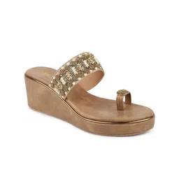 Inc 5 Ethnic Embellished Wedges Heels-16