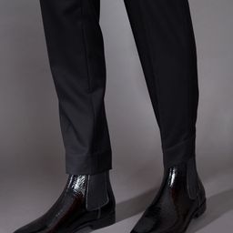 Saint G Men Black Solid Leather Formal Boots-image-36