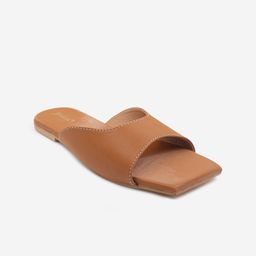 Gibelle Women Brown Textured Open Toe Flats-30