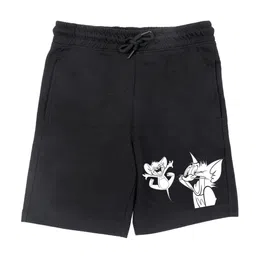 Tom & Jerry by Wear Your Mind Boys Black Tom & Jerry Printed Shorts-image-88