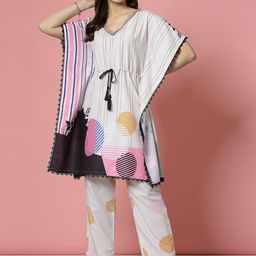 Clora Creation Printed Kaftan With Trouser Co-Ords-image-44