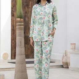 Divena Printed Long Cuffed Sleeves Shirt With Trousers-image-70
