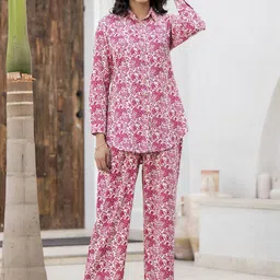 Divena Printed Long Cuffed Sleeves Shirt With Trousers-picture-9