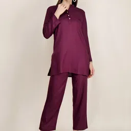 Gargistyle Mandarin Collar Tunic With Trousers-picture-1