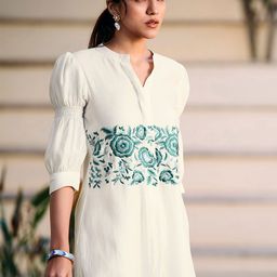 Anouk White Embroidered Top With Trousers Co-Ords-image-55