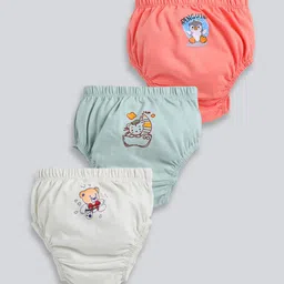 MooNKids Kids Pack Of 3 Printed Cotton Basic Briefs-image-11