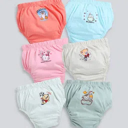 MooNKids Infants Pack of 6 Printed Detail Cotton Basic Briefs-7