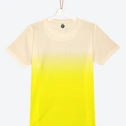 YK Boys Yellow & Beige Ombre Printed Regular Fit T-shirt-17