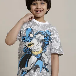 Kids Ville Boys Batman Printed Pure Cotton Round Neck Tshirt-32