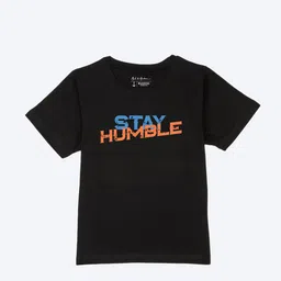 M&H Juniors Boys Typography Printed Pure Cotton T-shirt-image-75