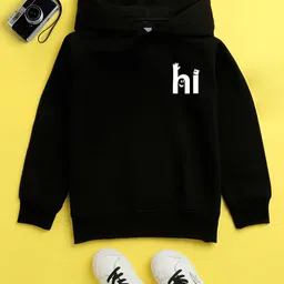 NUSYL Unisex Kids Black Printed Hooded Sweatshirt-image-76