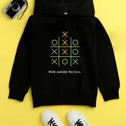 NUSYL Unisex Kids Black Printed Hooded Sweatshirt-image-59