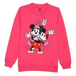Disney by Wear Your Mind Kids Pink Mickey & Minnie Printed Sweatshirt-image-49