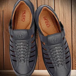 FAUSTO Men Blue PU Comfort Sandals-image-43