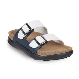 Mochi Men Two Strap Leather Comfort Sandals With Buckle Detail-image-1