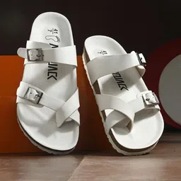 AfroJack Men One Toe Leather Comfort Sandals With Buckles-image-52
