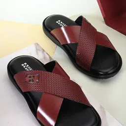 HERE&NOW Men Textured Open Toe Comfort Sandals-15