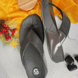 Carlton London sports Embellished Open Toe Flats-20