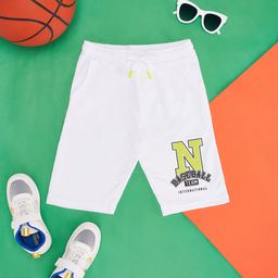 Pantaloons Junior Boys Typography Printed Cotton Sports Shorts-24