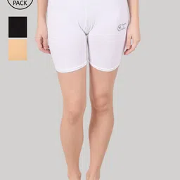 Apraa & Parma Women Pack Of 3 Slim Fit Cycling Sports Shorts-picture-29