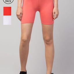 Apraa & Parma Women Pack of 3 Multi Slim Fit Cycling Sports Shorts-image-44