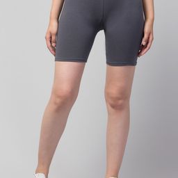 Apraa & Parma Women Grey Slim Fit Pure Cotton Sports Shorts-23