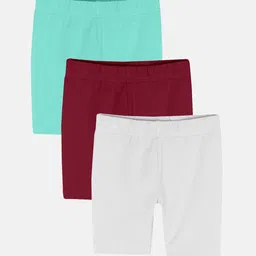 KiddoPanti Pack Of 3 Girls Mid-Rise Sports Shorts-image-88