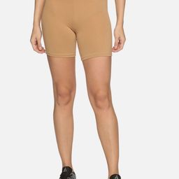 Outflits Women Beige Skinny Fit Cycling Sports Shorts-image-33