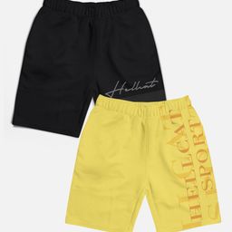 HELLCAT Boys Pack of 2 Typographic Printed Cotton Sports Shorts-picture-14