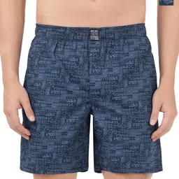 Jockey Men Navy Blue Printed Sports Shorts-picture-47