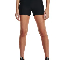 UNDER ARMOUR Women Black HeatGear Skinny Fit Gym Sports Shorts-image-78