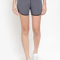 Boston Club Women Grey Skinny Fit Training or Gym Sports Shorts-image-22