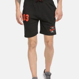 ARDEUR Men Charcoal Grey Typography Printed Sports Shorts-image-12