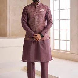 Inddus Embroidered Nehru Jacket-image-27