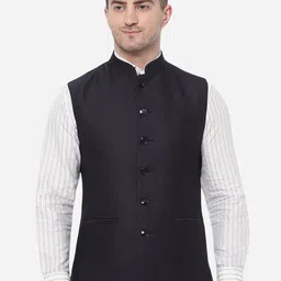 Greenfibre Plus Size Men Bandhgala Pure Wool Nehru Jacket-44