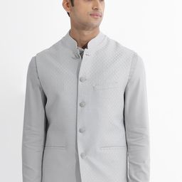 RARE RABBIT Men Lasmos-B Slim Fit Embroidered Woven Nehru Jacket-50