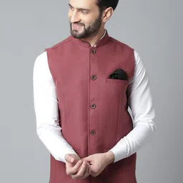 even Men Woven Pure Wool Nehru Jackets-image-79