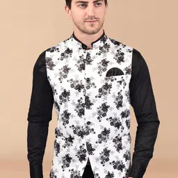 PRINTCULTR Floral Printed Nehru Jackets-50