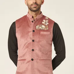 MR BUTTON Velvet Nehru Jacket-picture-3
