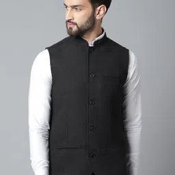 even Men Woven Design Nehru Jackets-52