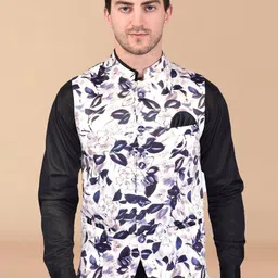 PRINTCULTR Floral Printed Woven Nehru Jackets-picture-50