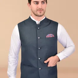 PRINTCULTR Mandarin Collar Sleeveless Nehru Jacket-picture-58
