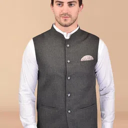 PRINTCULTR Mandarin Collar Sleeveless Nehru Jacket-21